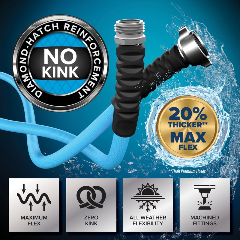 Camco EVOFlex 35-Ft RV Drinking Water Hose - Features Extra Flexible Design w/Stainless Steel Strain Relief Ends - Lead-Free, BPA-Free and Phthalate-Free - 5/8â€ Inside Diameter (22595) - Image 5